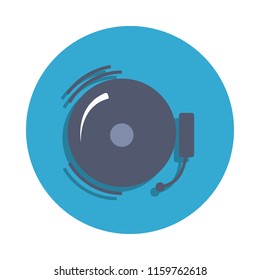 school bell colored in blue badge icon. Element of school icon for mobile concept and web apps. Detailed school bell icon can be used for web and mobile