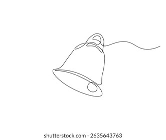 School bell continuous line. Continuous one line drawing of school bell. Back to school, reminder, alertness concept. Single line drawing

