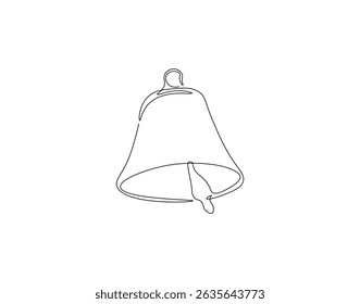 School bell continuous line. Continuous one line drawing of school bell. Back to school, reminder, alertness concept. Single line drawing

