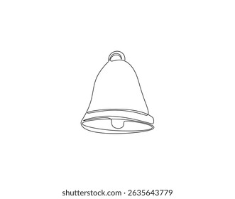 School bell continuous line. Continuous one line drawing of school bell. Back to school, reminder, alertness concept. Single line drawing
