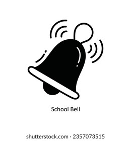 School Bell doodle Icon Design illustration. School and Study Symbol on White background EPS 10 File 