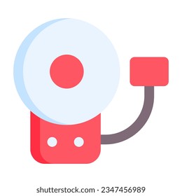 School bell in flat icon. Alarm, ring, back to school, fire bell, emergency