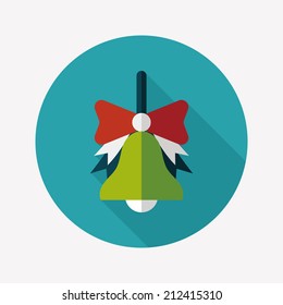 school bell flat icon with long shadow,eps10