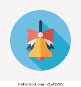 school bell flat icon with long shadow,eps10