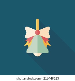 school bell flat icon with long shadow,eps10