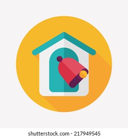 school bell flat icon with long shadow,eps10