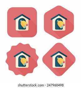 school bell flat icon with long shadow,eps10