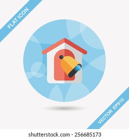school bell flat icon with long shadow,eps10
