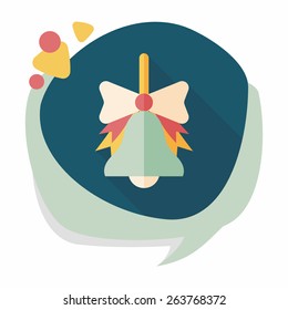 school bell flat icon with long shadow,eps10