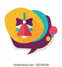 school bell flat icon with long shadow,eps10