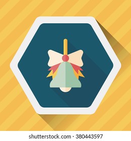 school bell flat icon with long shadow,eps10
