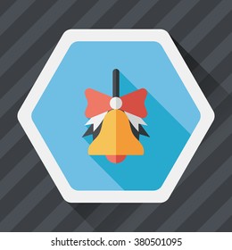 school bell flat icon with long shadow,eps10