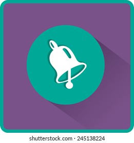 School Bell, Flat Vector Icon.