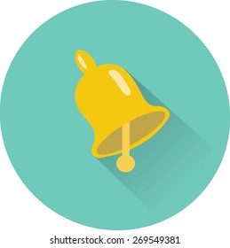 School Bell, Flat Vector Icon.