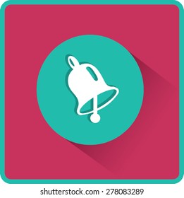 Campana escolar, icono vector plano.