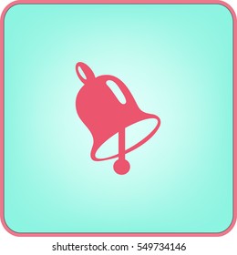 School Bell, Flat Vector Icon.