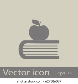 Campana escolar, icono vector plano.