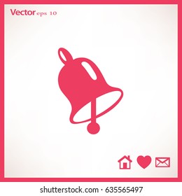 School Bell, Flat Vector Icon.