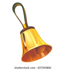 school bell, golden polished form effect