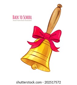 School bell. Hand drawn vector illustration. isolated.