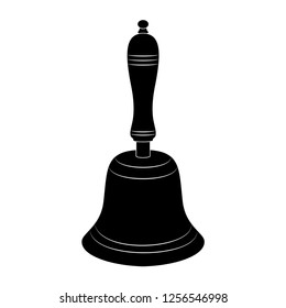 School bell with handle, icon vector