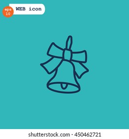  School bell icon flat.