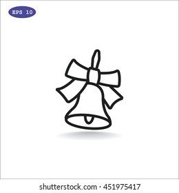  School bell icon flat.