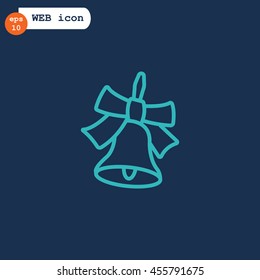  School bell icon flat.