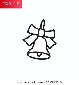  School bell icon flat.