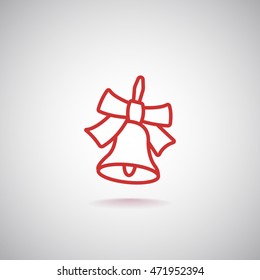  School bell icon flat.