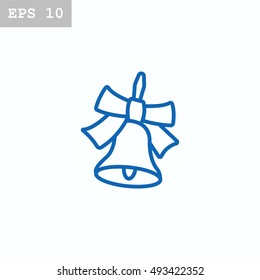  School bell icon flat.