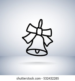  School bell icon flat.