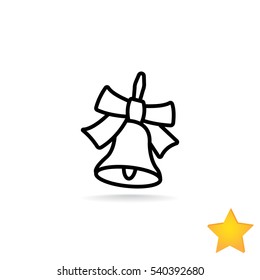  School bell icon flat.