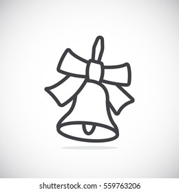  School bell icon flat.