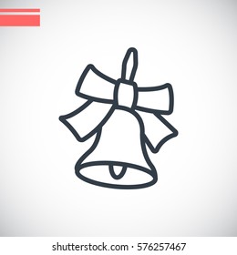  School bell icon flat.