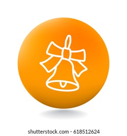  School bell icon flat.