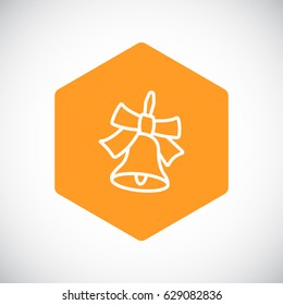  School bell icon flat.
