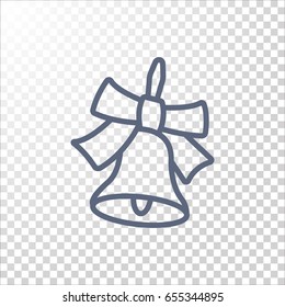  School bell icon flat.