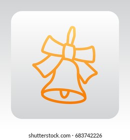 School bell icon flat.