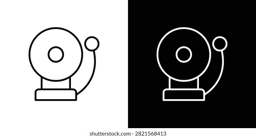School bell icon flat graphics group.