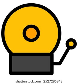 school bell icon with flat outline style