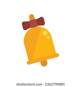 School bell icon flat vector. Graduate education. Online college isolated