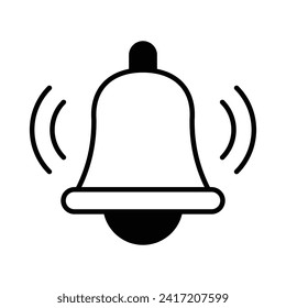 Icono de la Campana Escolar aislamiento de fondo blanco ilustración de material vectorial