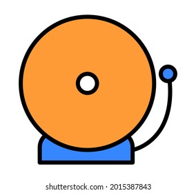 School bell icon line in color.