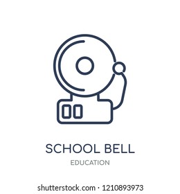 School bell icon. School bell linear symbol design from Education collection.