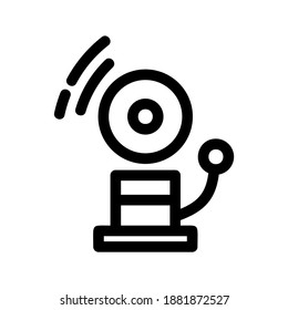 Icono de Campana escolar o logotipo símbolo de señas aislado ilustración vectorial de alta calidad estilo negro iconos vectoriales
