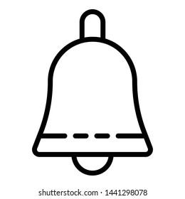 School bell icon. Outline school bell vector icon for web design isolated on white background