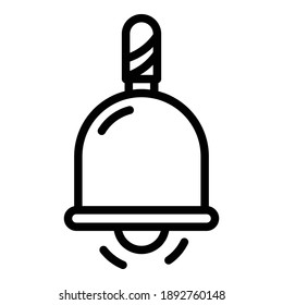 Icono de campana escolar. Icono del vector de campana de la escuela de contorno para diseño web aislado en fondo blanco