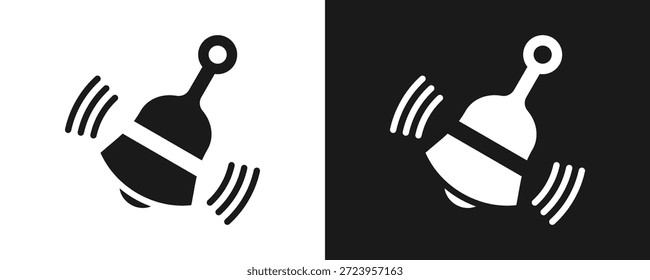 School Bell Icon Set Glyph In White And Black Background