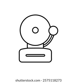 school bell icon Simple outline illustration